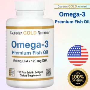California Gold Nutrition Omega-3 Premium Fish Oil 180 EPA / 120 DHA 100 / 240 Fish Gelatin Softgels Concentrated Formula with EPA & DHA Support for Optimal Lipid Profile & Immune System Gluten Free Non-GMO