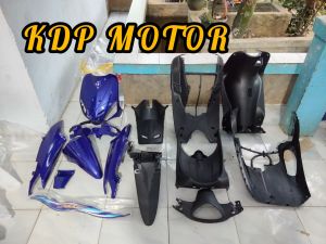 PAKETAN COVER FULL BODY HALUS DAN FULL BODY KASAR MOTOR YAMAHA MIO SPORTY/FULL BODY HALUS & FULL BODY KASAR+STRIPING+FULL SET BAUT