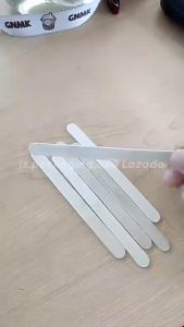 DISPOSABLE WOODEN ICE CREAM SPOON 75mm X100Pcs± / DIY CRAFT STICK DESSERT SPOON / BATANG KAYU SUDU AISKRIM / 冰淇淋木勺