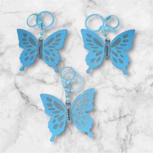 PU Leather 2-Color Butterfly Keychain