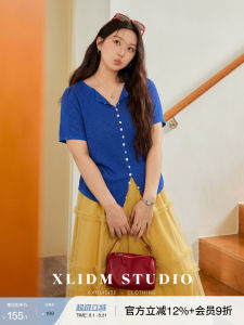 Breathable Coolness Bamboo Knit Slim Fit Double V-Line T-Shirt