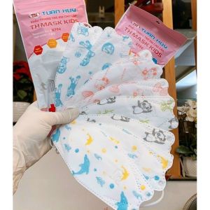 Combo 5 túi 50 cái Khẩu trang KF94 trẻ em Tuấn Huy khẩu trang cho bé 3-12 tuổi 4 lớp kháng khuẩn 99% quai thun co dãn nhiều hình đẹp cotienshop87