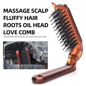 Portable Travel Folding Hair Brush Pocket Hair Brush Anti Static Straight Curly Dual Purpose Mini Men Women Hairdressing Tool