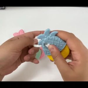 Payoe Prevent Finger Baby Fruit Teether 3 in 1 Soft Baby Rattles Teether Toy BPA Free Silicone Teeth Biting