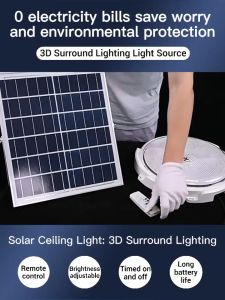 Solar Ceiling Light 500W 300W 200W 100W Indoor household white light super bright lighting led aisle corridor lighting ceiling light solar lights indoor house high power super bright  SINRIT