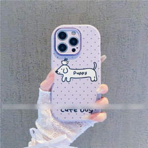 Cute Polka Dot Dachshund Phone Case for iPhone 16/15 pro Max Apple 14 plus Anti-Fall 13/12 pro Womens 11 Unique Xiaomi 13/14 Silicone Soft Shell Full Cover