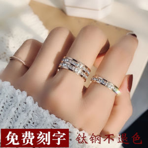 Minimalist Chic Rhinestone Steel Ring