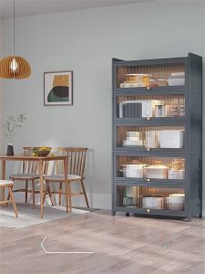 LeShu Kitchen Cabinet Storage Multilevel Kitchen Storage Rack Cupboard Cabinet Microwave Oven Pot Rack Home Kitchen Organiser