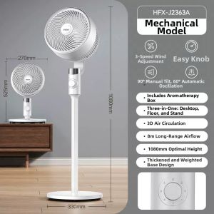 Haier | 2025 New Air Circulating Fan with Humidifier and Essential Oil Diffuser Portable Stand Fan Voice Control Timer Function DC Inverter Fan for Home Use