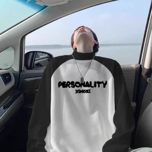 Dralon Raglan Bottoming Shirt Men Autumn and Winter 2024 New Arrival Loose Color Matching Heattech Inner Bottoming Shirt Top Clothes