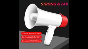 Handheld Megaphone Speaker with Bluetooth – 50W Loudspeaker with USB Siren & Recording Function