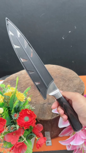 มีด SQPO สำหรับกล้าใบ มีดทำครัว มีดเชฟ มีดแล่เนื้อ มีดแล่ปลา เช่นช่องสำหรับการผ่อนไหว้ ใบมีดคม ทำจากเหล็ก เหล็กที่สนิมใส มีดหั่นเนื้อสัตว์