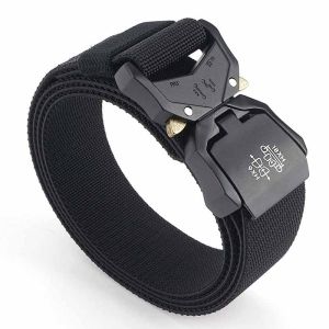 3.8cm Tactical Belt Metal Buckle Quick Release Elastic Belt 1200D Soft Nylon Army Belt Casual Tooling Training Belt