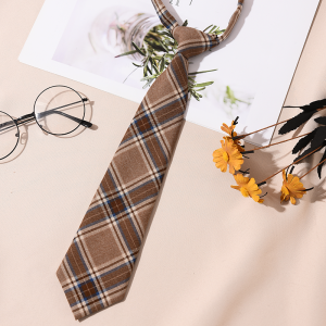 Casual School Style Womens Tie No-Knot Black Plaid