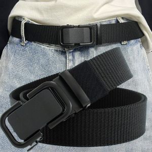 Black Automatic Buckle Nylon Belt Waist Canvas Belts Outdoor Strap Travel sports Belt for Men Women