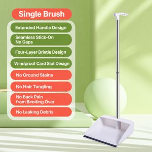 Bộ Chổi Và Hót Rác Cán Dài 1/2 Chiếc Với Lông Chổi PVC Mềm Dày Nhẹ Bền Dùng Để Lau Sàn Nhà