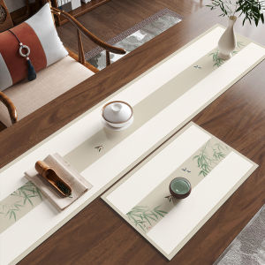 Classical Style Tea Tablecloth Water Absorbent Tea Mat New Chinese Style Waterproof Non-Slip Table Flag for Tea Ceremony