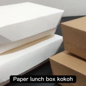 Paper Lunch Box Tebal Putih Uk S M L Kraft Coklat Food Tray Laminasi Kotak Makan Pack Medan
