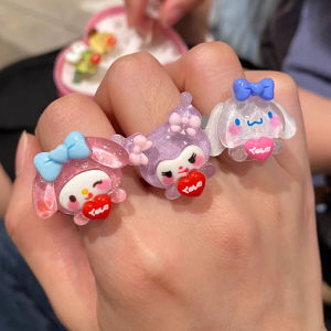 แหวนรัก Sanrio Kulomi น่ารักปรับขนาดเกาหลีใหม่ล่าสุด ชุดแฟชั่นผู้หญิงอุปกรณ์เสริม MIMOON