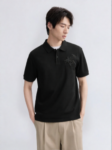 GXG | Custom Micro Silhouette Embroidered Loose Textured Leisure Polo Shirt