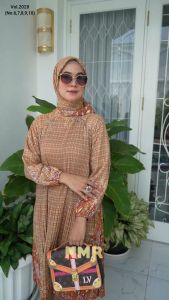 NMR Setelan Celana Kulot Tunik Katun Paris Plisket Vol 2028-6 ( Inc Hijab)