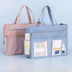 Large A3 Canvas Art Bag Waterproof Zipper Style Drawing Bag Markers Storage Pouch Student Tutoring File Folder Business Document Bag