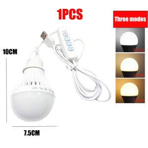 DC5V Led Camp Light Usb Emergency Bulb 3 Color Dimmable Hanging Tent Lamp for Work BBQ Fishing Repair Out Door Camping Equipment