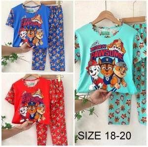 Cute design PawPatrol team cotton terno Pajama for Boys 3 to 10 y/o