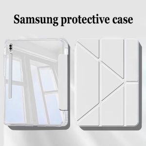 Foldtable Tablet Case for Samsung Galaxy Tab A8 A9 Plus S9 FE Plus S8 S10 Plus S7FE Plus S6 Lite Samsung Smart Case Multi Y-Fold Cover Tablet Case Acrylic Hard Case