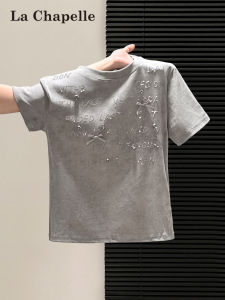 La Chapelle | Bow Rhinestone Straight Shoulder T-Shirt Women