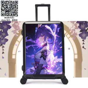 Travel Luggage 24 Inch Male Universal Wheel Suitcase Carry on Bag Check in Bag ABS PC Material Zipper Closure Cartoon Pattern