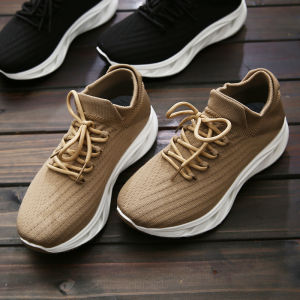Lightweight Comfortable Mens Running Shoes Breathable Fly Knit Soft Bottom Casual Sports Shoes Spring Summer round Toe Color Block