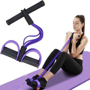 Six -Tube Pedal Tensioner Multi-Functional Household Fitness Equipment Yoga Abdominal Strengthening Elastic Band Tension Rope