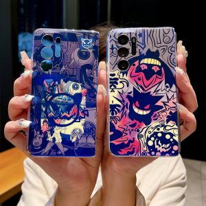 Oppo Find N2 Silicone Protective Case Cartoon Devil Design Anti-Fall for Foldable Screen Mobile Phones Blue Light Cartoon Style