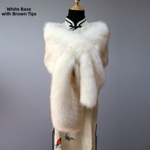 Deanbarry | Fox Fur Imitation Cape For Autumn and Winter Wedding Bridal Outfits
