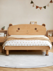 WEISHA | Giường Đơn Trẻ Em Hình Gấu Sáng Tạo Gỗ Birch Rắn 100%