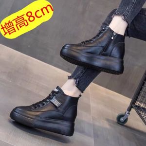 Trendy High-Top Shoes Womens Increased Height 8cm Thick Bottom Casual Sports Board Shoes Korean Version Spring Autumn New Style