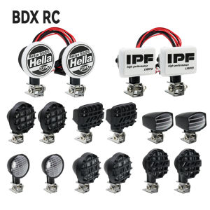 RC Car Round LED Lights Headlights Spotlight with Bracket for 1/10 Crawler Traxxas TRX4 TRX6 Axial SCX10 III YK4082 Tamiya CC01