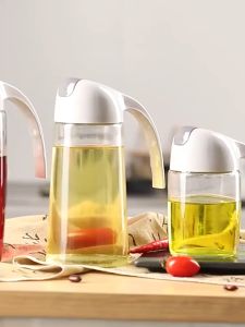 Botol Kaca Minyak Goreng 630ml Bottle Oil Pot 630 ml Wadah Tempat Penyimpanan Bumbu Dapur Cuka Masak Kecap Asin Manis
