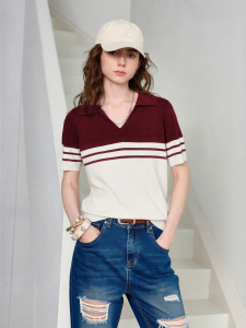 Toyouth | Áo Polo Dáng Mỹ Có Cổ Sọc Dành Cho Phụ Nữ