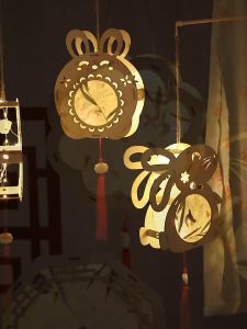 Vimite New Year Christmas Festival New Lanterns Light Up Hand-made Materials For Childrens Activity Props DIY Wooden Lanterns