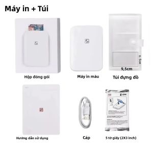 Máy In Ảnh Nhiệt Màu HPRT MT53 Di Động Cầm Tay Giấy Ảnh Zink Dán Lưng 2x3 Inch Máy In Không Dây BT Dùng Cho Gia Đình