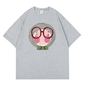 Grey Short Sleeve Womens T-shirt Summer New Pure Cotton Loose Lazy Korean Design Sense Niche Top Streetlolita Commute Style