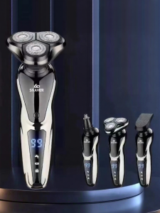 Electric Shaver Multi-Function Rechargeable Three-Head Mens Full Body Washable Beard Trimmer Stainless Steel Blade Shaving Razor