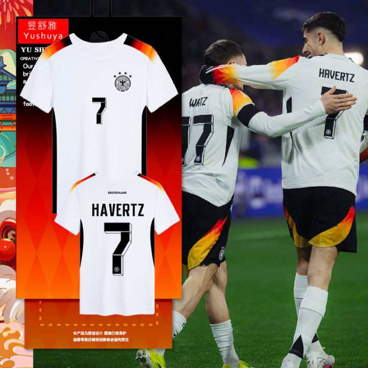 2024 European Cup German Team Uniform Harvard Cross Football Clothes Quick-Drying T-shirt T-shirt Men and Women Half Sleeve