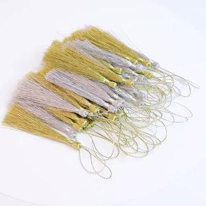 30pcs/lot Long Tassels Gold Silver Color Vertical Silky Polyester Tassels For DIY Jewelry Making Earrings Pendant Decoration