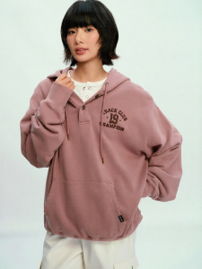 Champion | Hoodie Pullover Snap Collar Retro Campus Style