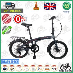 Raleigh Calypso Folding Bike Bicycle 20" Inch With Shimano Tourney 7 Speed Group Set / Red Matt Blue Black Blue