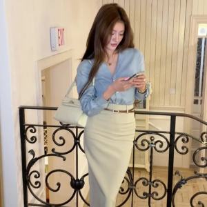 Váy Maxi Nữ Quyến Rũ Thanh Lịch Cạp Cao Màu Trơn Ôm Sát Dáng Bút Chì Dài Đến Giữa Bắp Chân Thời Trang Mùa Hè Thích Hợp Đi Làm