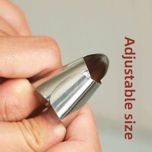 Stainless Steel Finger Protector Gloves Garlic Peeler Bean Pod Pruner Thumb Knife Tool for Kitchen Cooking And Baking